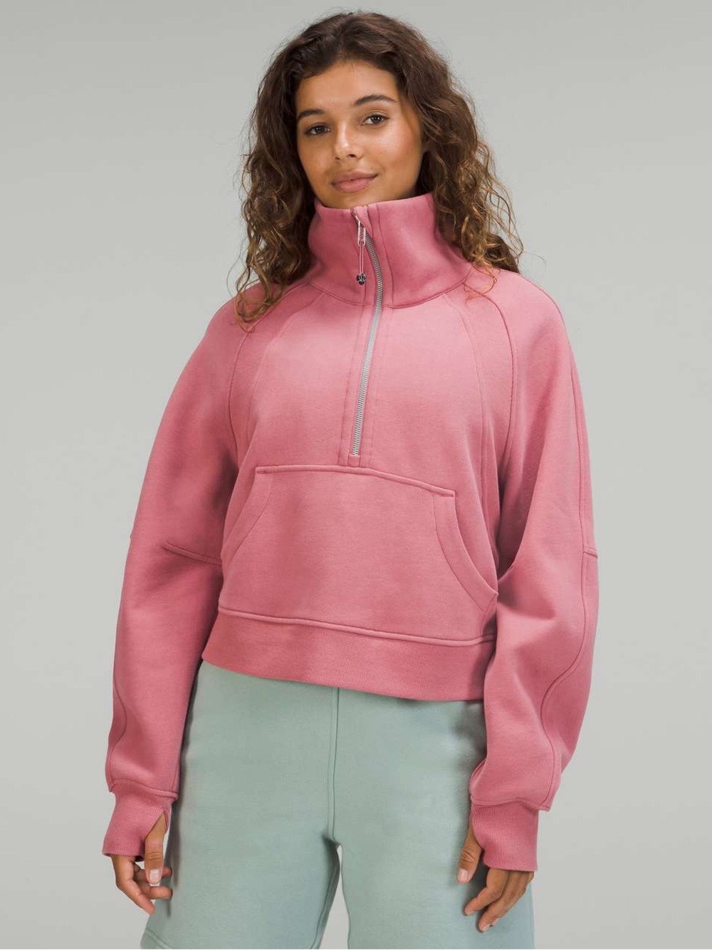 Lululemon Scuba Oversized Funnel Neck Half Zip - Brier Rose
